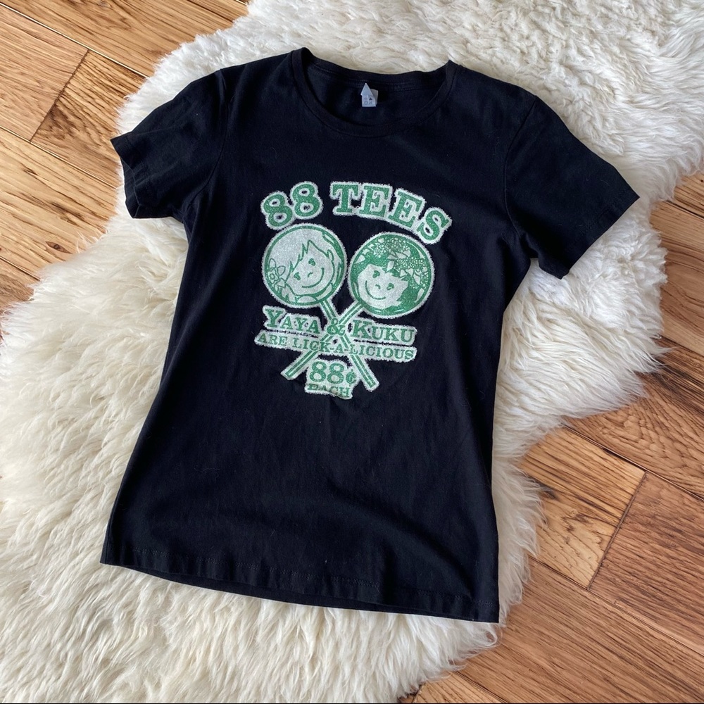 88 Tees Terrace House Yaya and Kuku Shaved Ice Sparkly Graphic T-Shirt S…